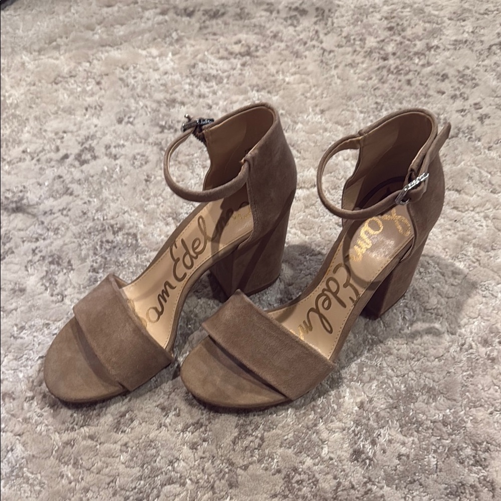 Sam Edelman Tan Heels with Ankle Strap